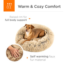 Load image into Gallery viewer, Self-Warming Shag Fur Calming Pet Bed w/ Water-Resistant Lining
