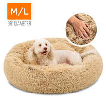 Load image into Gallery viewer, Self-Warming Shag Fur Calming Pet Bed w/ Water-Resistant Lining
