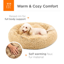 Load image into Gallery viewer, Self-Warming Shag Fur Calming Pet Bed w/ Water-Resistant Lining
