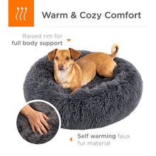 Load image into Gallery viewer, Self-Warming Shag Fur Calming Pet Bed w/ Water-Resistant Lining

