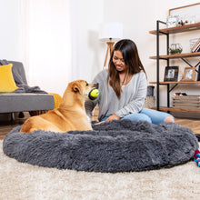 Load image into Gallery viewer, Self-Warming Shag Fur Calming Pet Bed w/ Water-Resistant Lining
