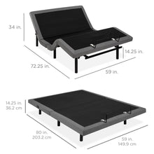 Load image into Gallery viewer, Queen Size Adjustable Bed Base with Massage, Remote Control, and USB
