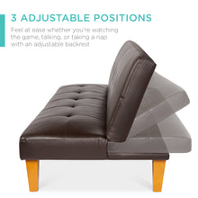 Load image into Gallery viewer, Convertible Lounge Futon Sofa Bed w/ Adjustable Back, Tufted Design
