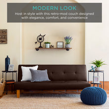 Load image into Gallery viewer, Convertible Lounge Futon Sofa Bed w/ Adjustable Back, Tufted Design
