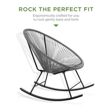 Load image into Gallery viewer, 3-Piece Patio Woven Rope Acapulco Rocking Chair Bistro Set
