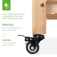Load image into Gallery viewer, Mobile Raised Garden Bed Elevated Wood Planter w/ Wheels, Storage Shelf
