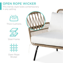 Load image into Gallery viewer, Rope Woven Sectional, L-Shape Sofa Set w/ Detachable Lounger, Table
