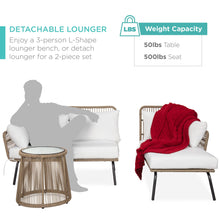 Load image into Gallery viewer, Rope Woven Sectional, L-Shape Sofa Set w/ Detachable Lounger, Table

