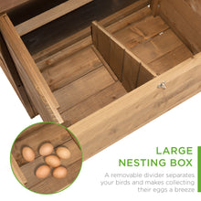 Load image into Gallery viewer, Mobile Wood Chicken Coop w/ Wheels, 2 Doors, Nest Box, UV Panel - 70in
