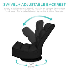 Load image into Gallery viewer, Folding Floor Gaming Chair w/ 360-Degree Swivel, 4 Adjustable Positions
