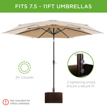 Load image into Gallery viewer, Portable Steel Umbrella Base Stand Up to 150 lbs w/ Fillable Planter, Wheels
