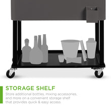 Load image into Gallery viewer, Portable Rolling Cooler Cart w/ Bottle Opener, Catch Tray
