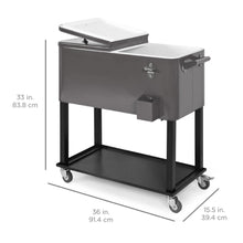 Load image into Gallery viewer, Portable Rolling Cooler Cart w/ Bottle Opener, Catch Tray
