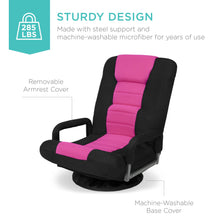 Load image into Gallery viewer, Gaming Floor Chair w/ 360-Degree Swivel, Armrest, Adjustable Backrest
