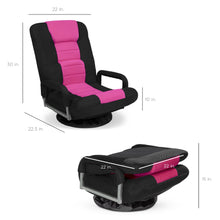 Load image into Gallery viewer, Gaming Floor Chair w/ 360-Degree Swivel, Armrest, Adjustable Backrest
