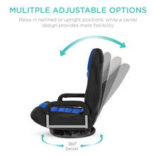 Load image into Gallery viewer, Gaming Floor Chair w/ 360-Degree Swivel, Armrest, Adjustable Backrest
