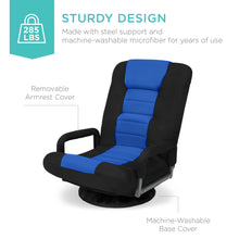 Load image into Gallery viewer, Gaming Floor Chair w/ 360-Degree Swivel, Armrest, Adjustable Backrest
