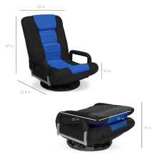 Load image into Gallery viewer, Gaming Floor Chair w/ 360-Degree Swivel, Armrest, Adjustable Backrest
