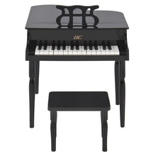 Load image into Gallery viewer, Kids Mini Wooden Grand Piano w/ Lid, Bench, Music Rack, Song Book, Stickers

