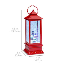 Load image into Gallery viewer, Pre-Lit Glitter Water Snow Globe Lantern Holiday Decoration w/ Snowman

